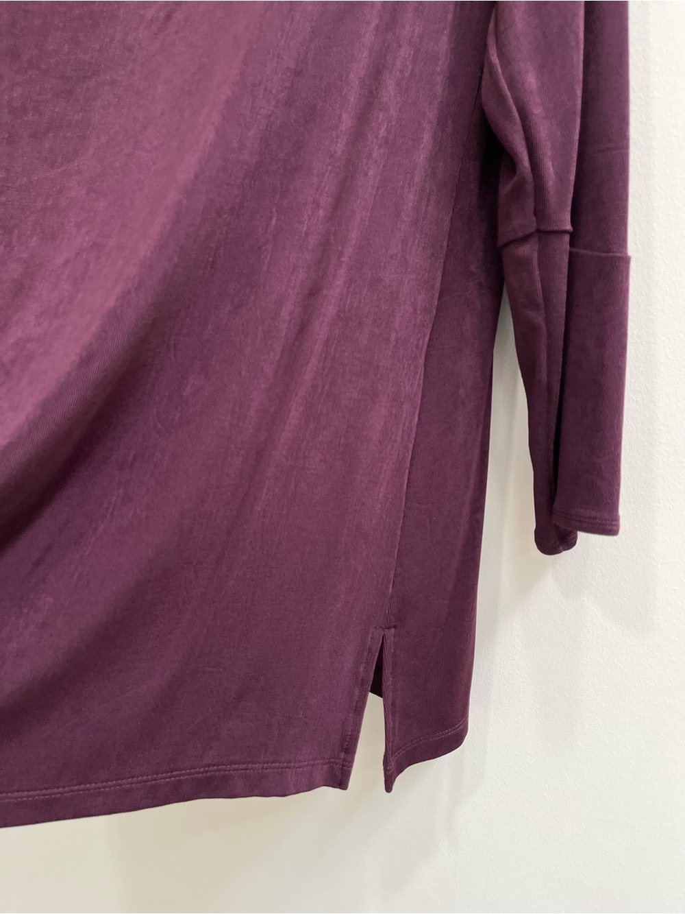 Chico's Travelers drape cowl neck tunic top deep purple wrinkle resistant 12/14 - Picture 5 of 7
